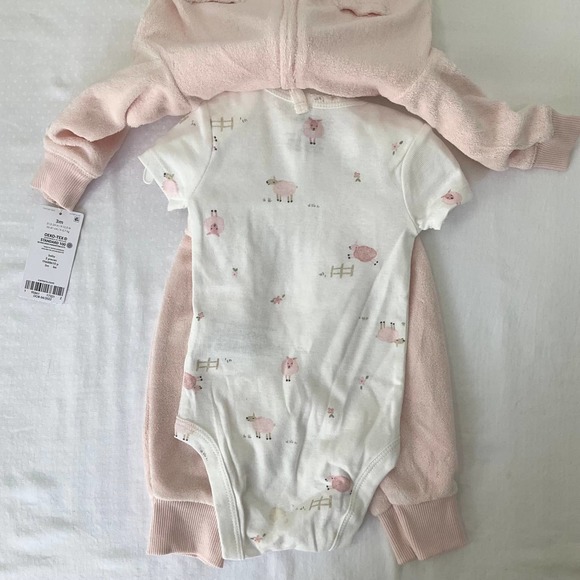 Carter’s Baby Girl 3 Piece Set of Jacket, Onesie and Pants, Size 3M, Pink - Picture 7 of 8
